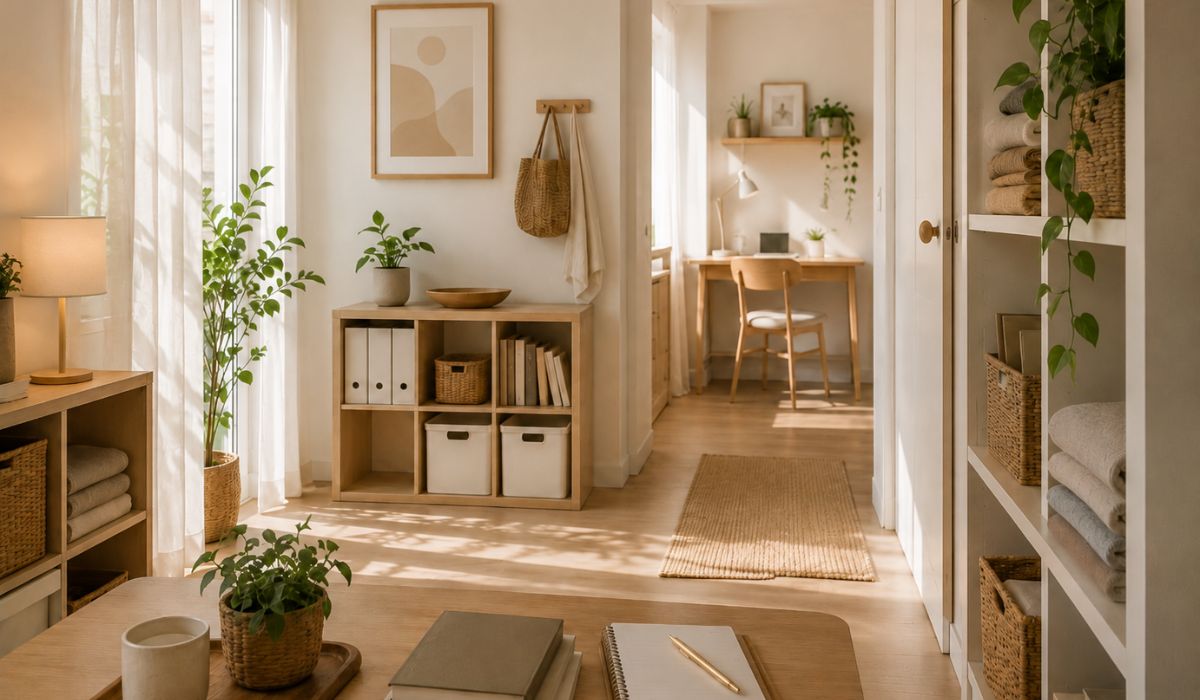 El orden como terapia: cómo influye en tu bienestar mental y emocional, según la neuroarquitectura 1 Interior escandinavo banado por el sol