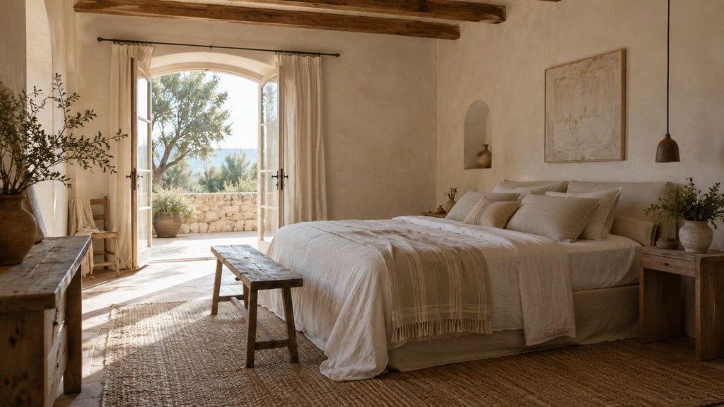 dormitorio con terraza