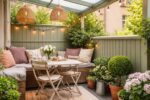 Terraza pequena con pergola