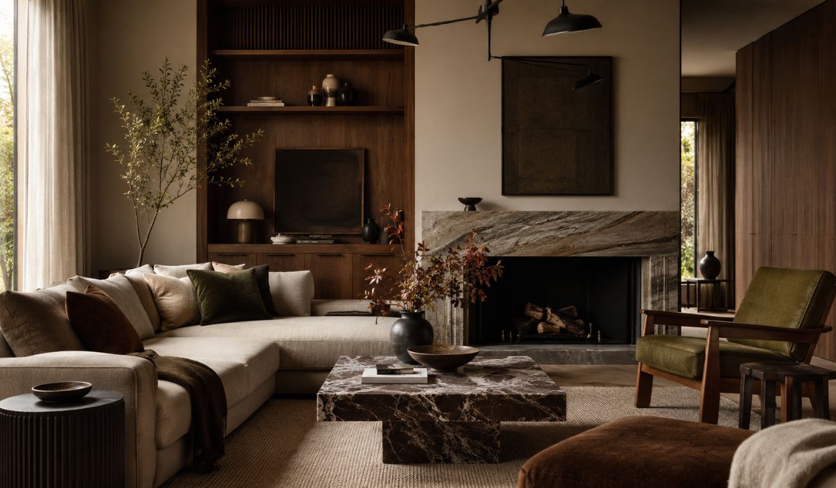 salon contemporaneo chimenea