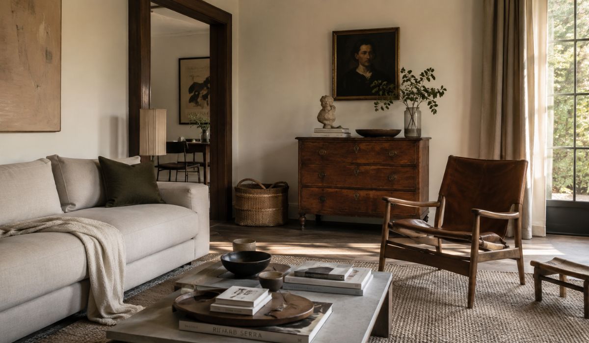 salon moderno muebles vintage